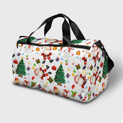 Спортивная сумка Танцы с Сантой возле ёлки / 3D-принт – фото 2