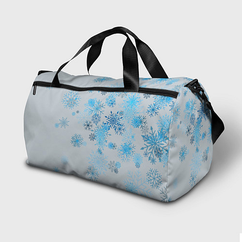 Спортивная сумка Дед мороз и много снежинок / 3D-принт – фото 2