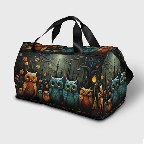 Спортивная сумка Совы в стиле Folk Art / 3D-принт – фото 2