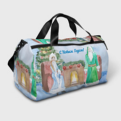 Сумки спортивные Снегурочка и Дед Мороз поздравляют с Новым Годом, цвет: 3D-принт