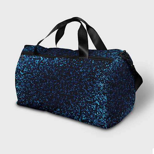 Спортивная сумка Неоновый синий блеск на черном фоне / 3D-принт – фото 2