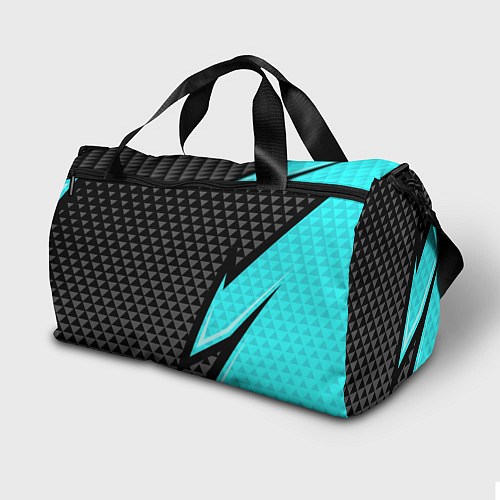 Спортивная сумка Черно-голубая абстракция / 3D-принт – фото 2