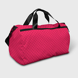 Спортивная сумка Красный паттерн с мелкими сердечками