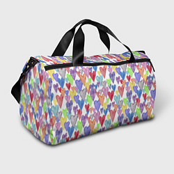 Спортивная сумка Разноцветные сердечки Калейдоскоп