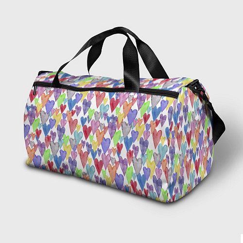 Спортивная сумка Разноцветные сердечки Калейдоскоп / 3D-принт – фото 2