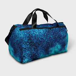 Спортивная сумка Градиент голубой и синий текстурный с блестками