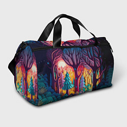 Спортивная сумка Сказочный лес на закате солнца