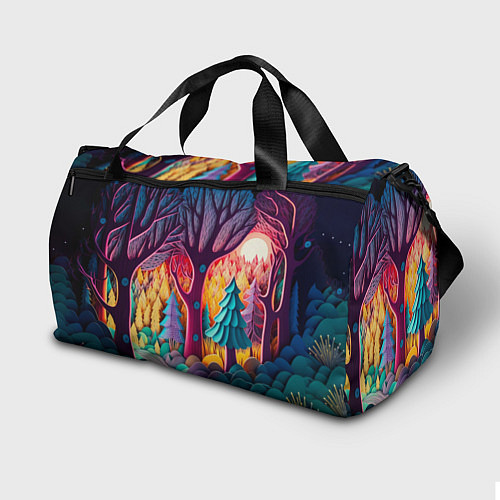 Спортивная сумка Сказочный лес на закате солнца / 3D-принт – фото 2