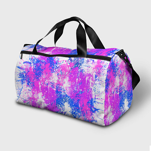 Спортивная сумка Разбрызганная фиолетовая краска - светлый фон / 3D-принт – фото 2