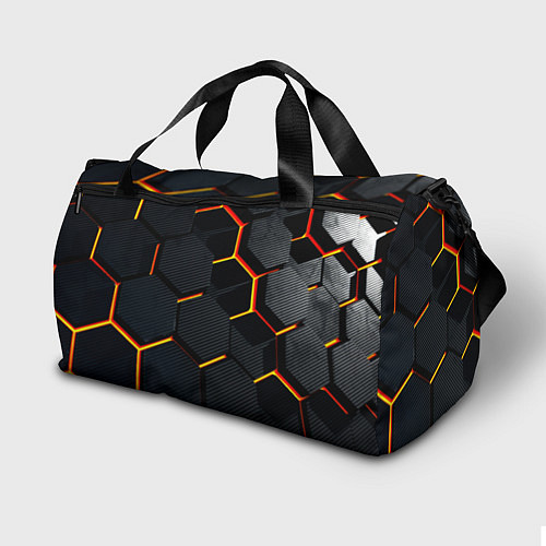 Спортивная сумка Плиты стиль соты киберпанк / 3D-принт – фото 2