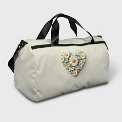 Сумки спортивные Ромашковое сердце, цвет: 3D-принт