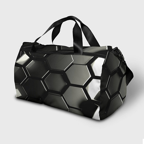 Спортивная сумка Хромированный гексагон объемный / 3D-принт – фото 2