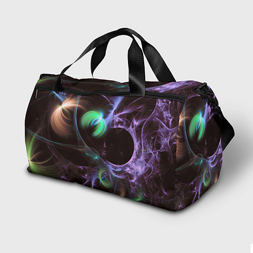 Спортивная сумка Магические фиолетовые волны и цветные космические / 3D-принт – фото 2