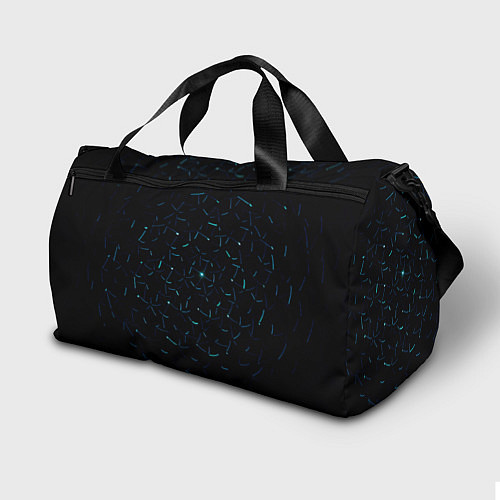 Спортивная сумка Абстрактные неоновые светло-синие линии шара / 3D-принт – фото 2