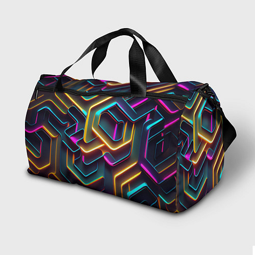 Спортивная сумка Неоновый узор на стене / 3D-принт – фото 2