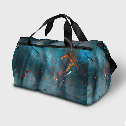 Спортивная сумка Абстрактный синий туман, силуэты и краски / 3D-принт – фото 2