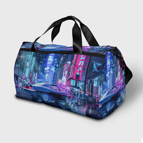 Спортивная сумка Cyberpunk 2077 - neural network / 3D-принт – фото 2
