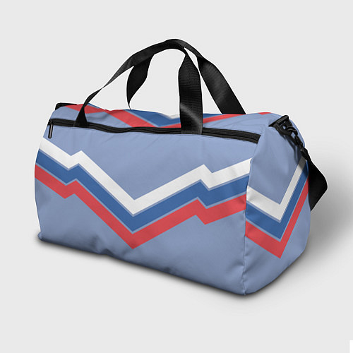 Спортивная сумка Триколор - три полоски на голубом / 3D-принт – фото 2