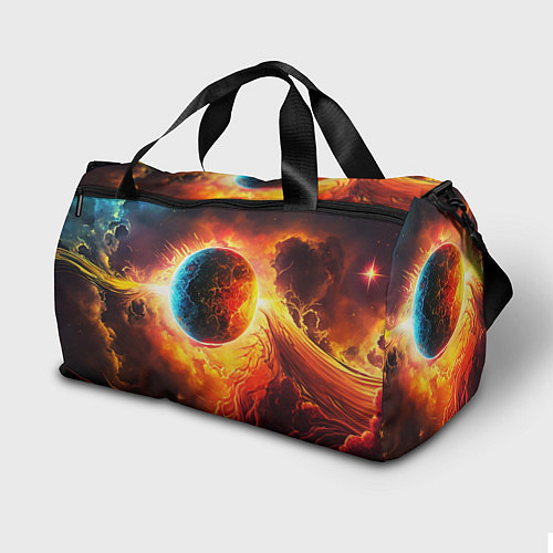 Спортивная сумка Планета в огненном космосе / 3D-принт – фото 2