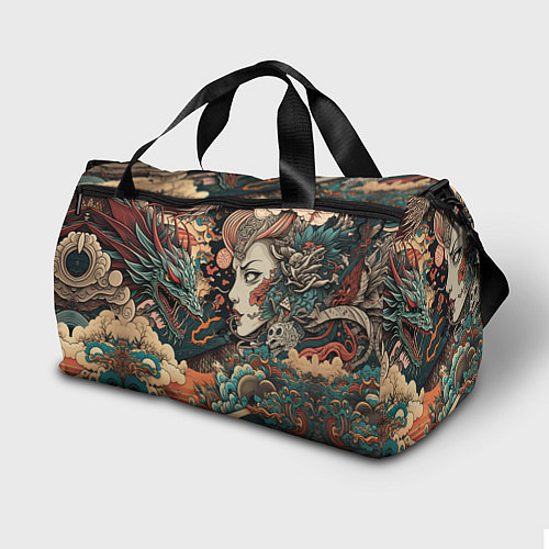 Спортивная сумка Коварная женщина, затаившийся дракон / 3D-принт – фото 2
