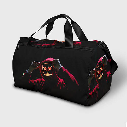 Спортивная сумка Красно-оранжевый неоновый анонимус / 3D-принт – фото 2