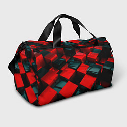 Спортивная сумка Кубы геометрии красный и чёрный