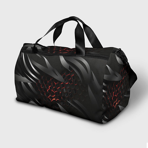Спортивная сумка Black and red abstract / 3D-принт – фото 2