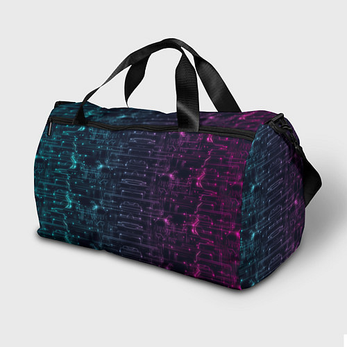 Спортивная сумка Сова в стиле киберпанк / 3D-принт – фото 2