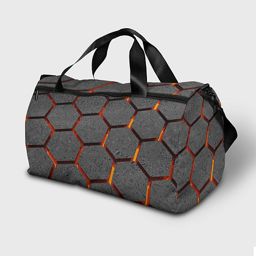 Спортивная сумка Металлические плиты и лава / 3D-принт – фото 2