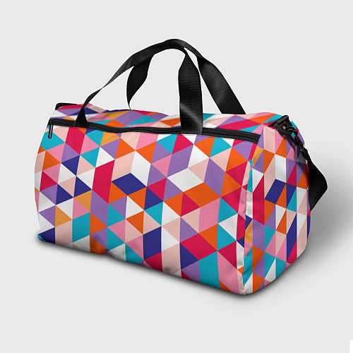 Спортивная сумка Ромбический разноцветный паттерн / 3D-принт – фото 2