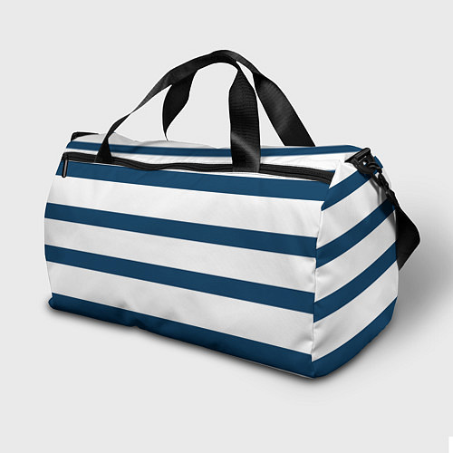 Спортивная сумка Бело-синий полосатый узор / 3D-принт – фото 2