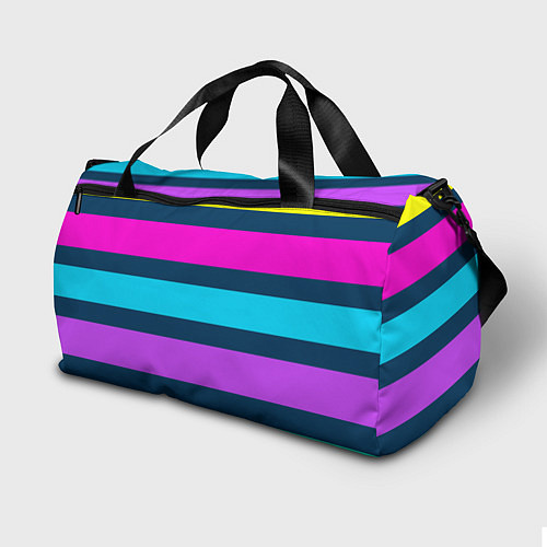 Спортивная сумка Разноцветные неоновые полосы / 3D-принт – фото 2