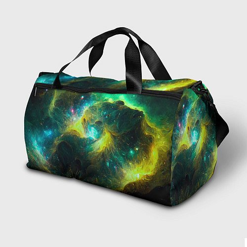 Спортивная сумка Небула в космосе в зеленых тонах - нейронная сеть / 3D-принт – фото 2