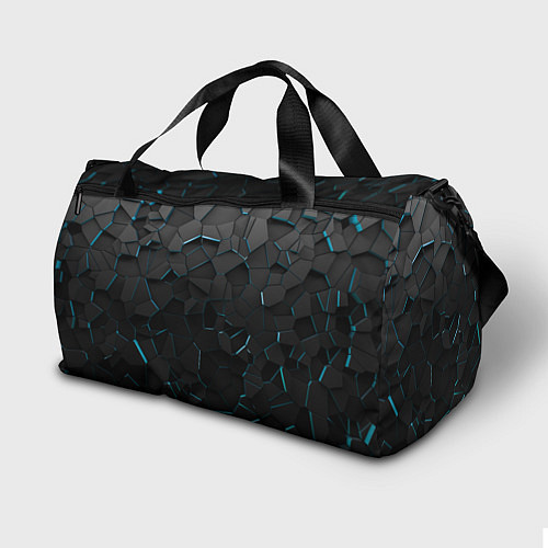 Спортивная сумка Плиты с синей неоновой подсветкой / 3D-принт – фото 2