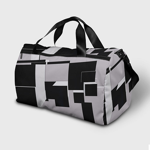 Спортивная сумка Белые и чёрные кубы в геометрии / 3D-принт – фото 2