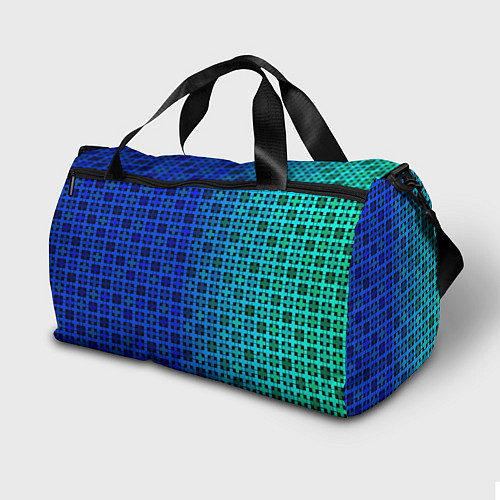 Спортивная сумка Сине-зеленый геометрический узор / 3D-принт – фото 2