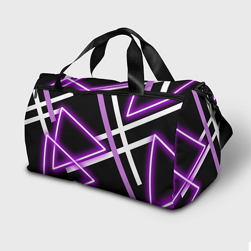 Спортивная сумка Фиолетовые полоски с неоном / 3D-принт – фото 2