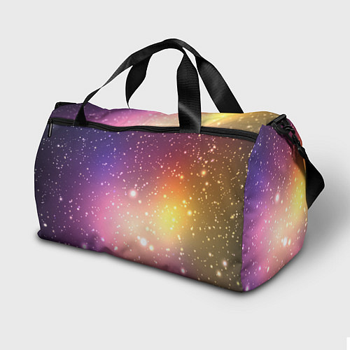 Спортивная сумка Желто фиолетовое свечение и звезды / 3D-принт – фото 2
