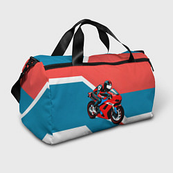 Спортивная сумка Нарисованный мотоциклист