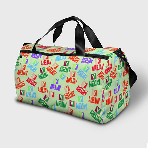 Спортивная сумка Валерия - разноцветный текст / 3D-принт – фото 2