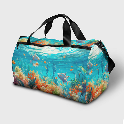 Спортивная сумка Рыба в солнечных очках в воде / 3D-принт – фото 2