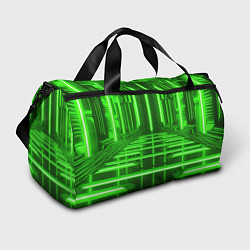 Сумки спортивные Зеленые световые объекты, цвет: 3D-принт