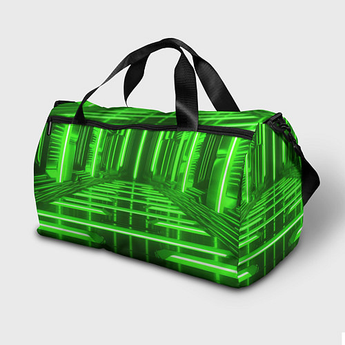 Спортивная сумка Зеленые световые объекты / 3D-принт – фото 2