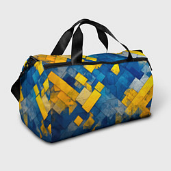 Спортивная сумка Синяя и жёлтая геометрия
