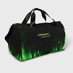 Спортивная сумка Cyberpunk 2077 phantom liberty green fire logo