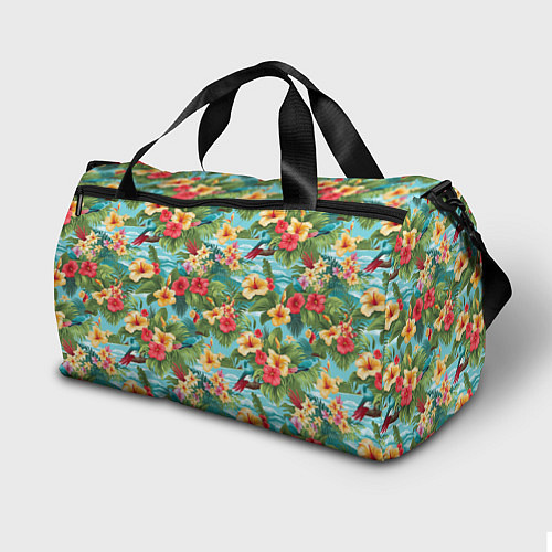 Спортивная сумка Летние гавайские цветочки / 3D-принт – фото 2