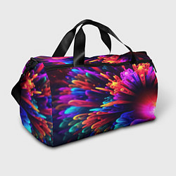 Спортивная сумка Неоновая абстракция в виде цветов