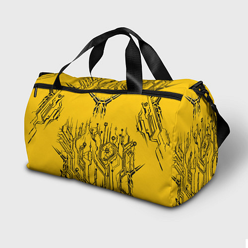 Спортивная сумка Киберпанк Yellow-Black / 3D-принт – фото 2