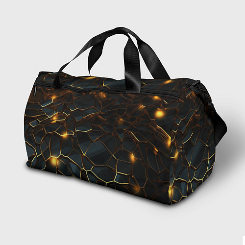 Спортивная сумка Cyberpunk 2077 phantom liberty gold abstract / 3D-принт – фото 2