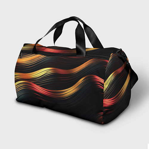 Спортивная сумка Золотистые линии абстракт / 3D-принт – фото 2